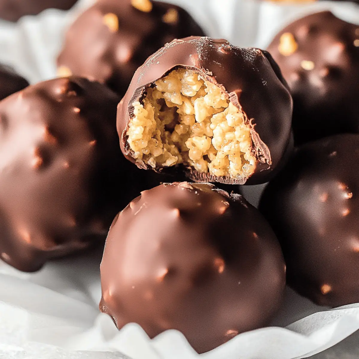 Chocolate Covered Peanut Butter Balls with Rice Krispies Bliss 3 Chocolate Covered Peanut Butter Balls with Rice Krispies pgjsyc