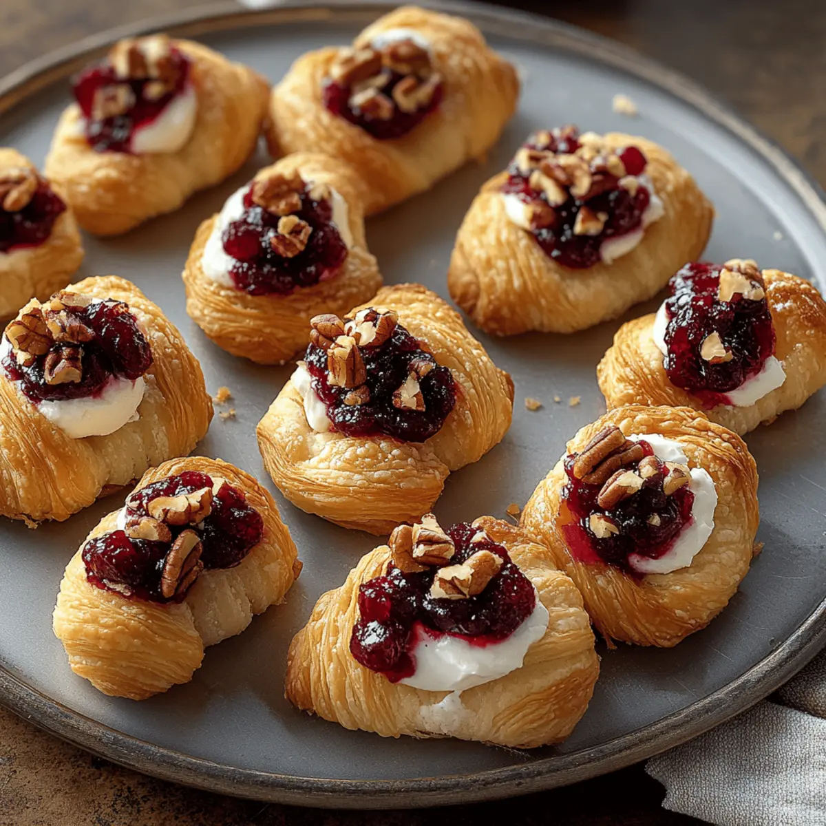 Cranberry Cream Cheese Crescent Bites
