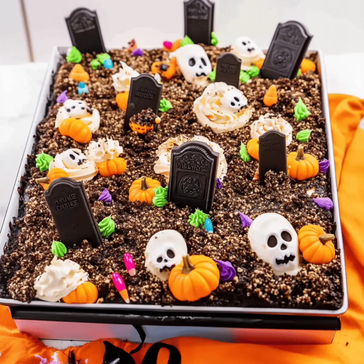 Graveyard Chocolate Poke Cake That's Spooktacularly Delicious 2 Graveyard Chocolate Poke Cake d1jkrf