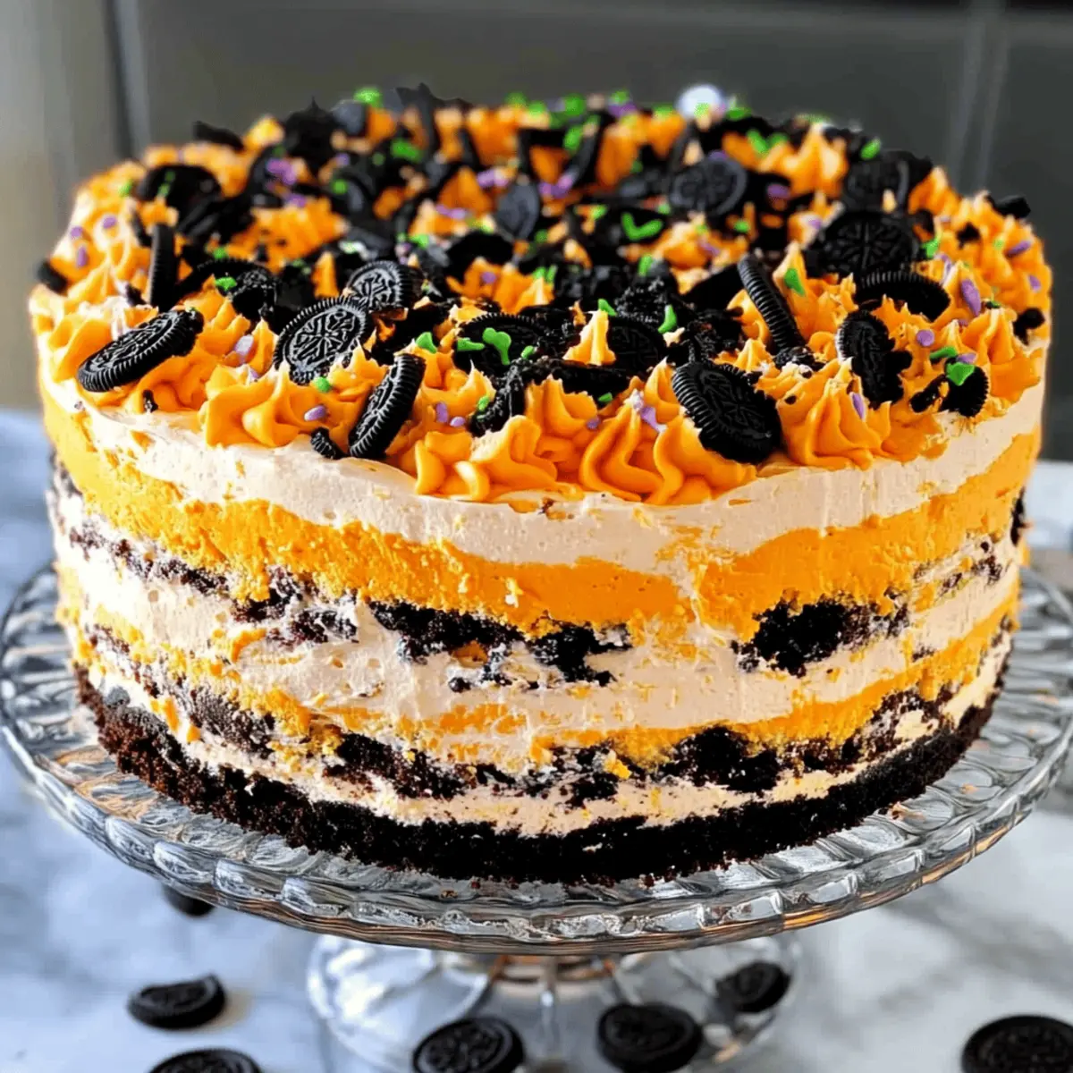 Irresistible Halloween Icebox Cake with Oreo Layers 2