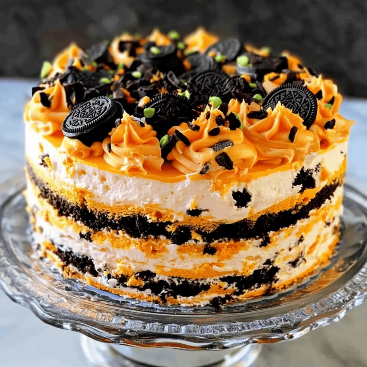Irresistible Halloween Icebox Cake with Oreo Layers 9