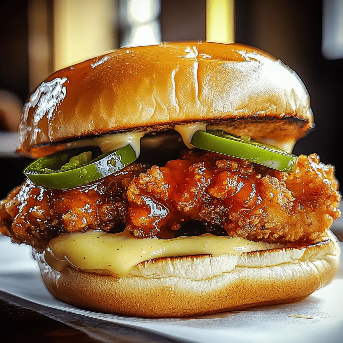 Jalapeno Honey Drenched Crispy Fried Chicken Sandwich Bliss 1 Jalapeno Honey Drenched Crispy Fried Chicken Sandwich domdpc