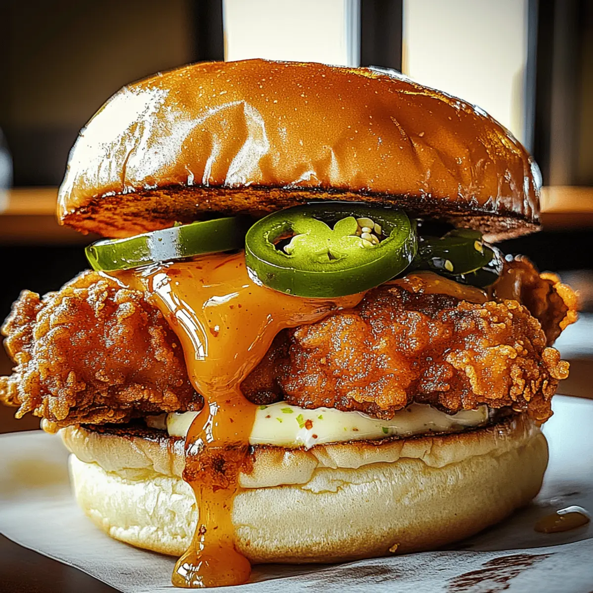 Jalapeno Honey Drenched Crispy Fried Chicken Sandwich Bliss 2 Jalapeno Honey Drenched Crispy Fried Chicken Sandwich ibjoi8