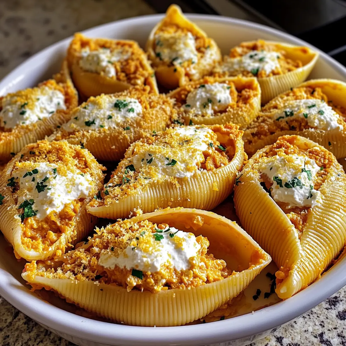 Creamy Pumpkin Ricotta Stuffed Shells