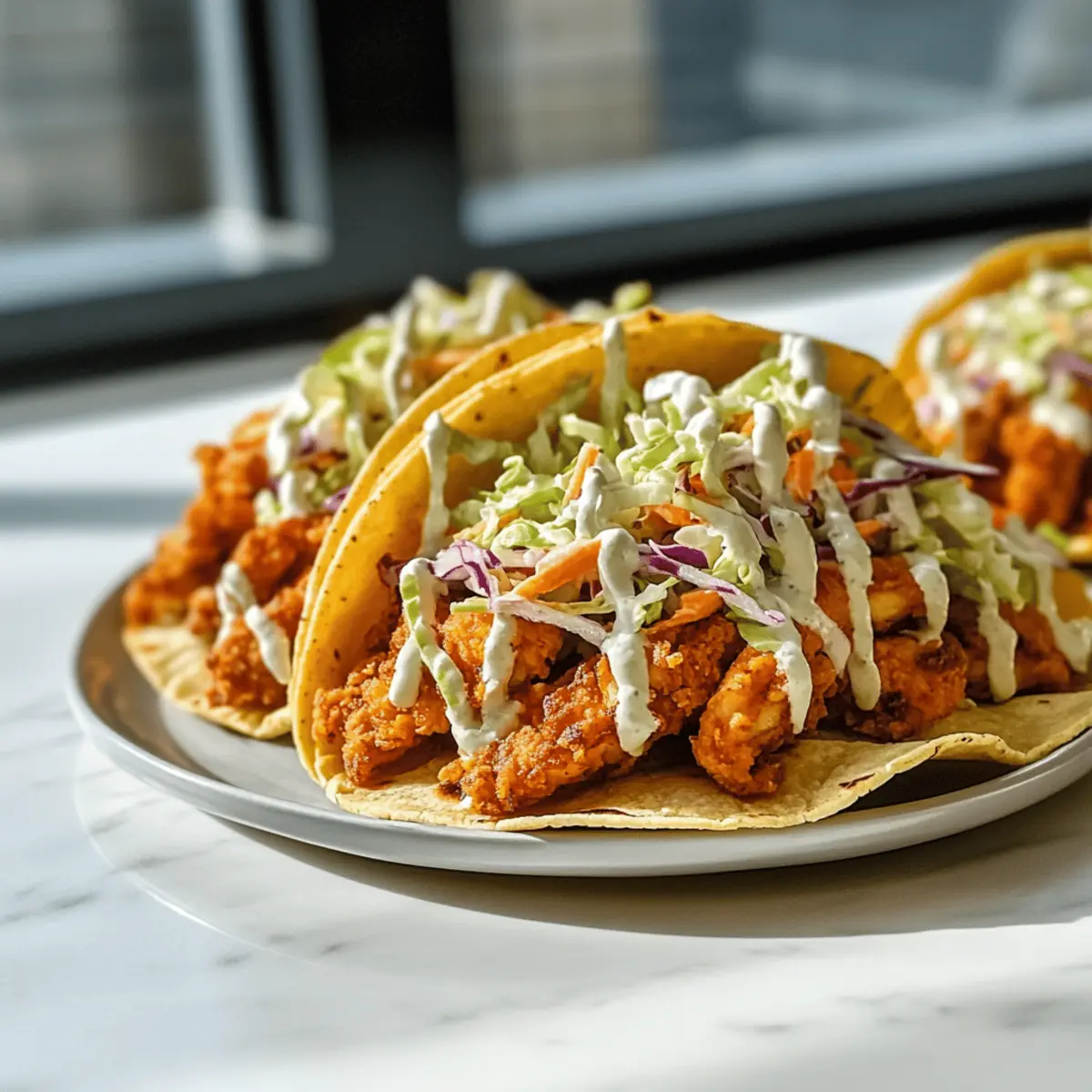Buffalo Chicken Smash Burger Tacos kfnc3i