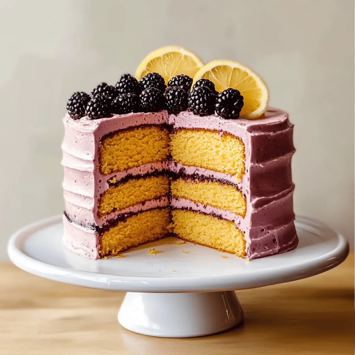 Lemon and Blackberry Stripe Cake i5hvjj
