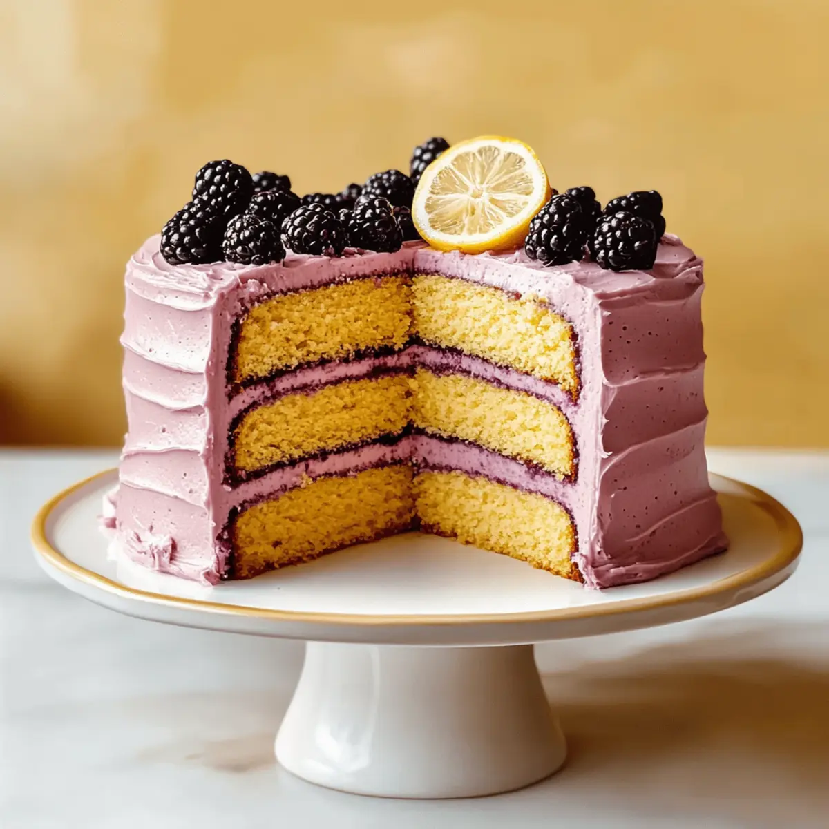 Lemon and Blackberry Stripe Cake ljkd7q