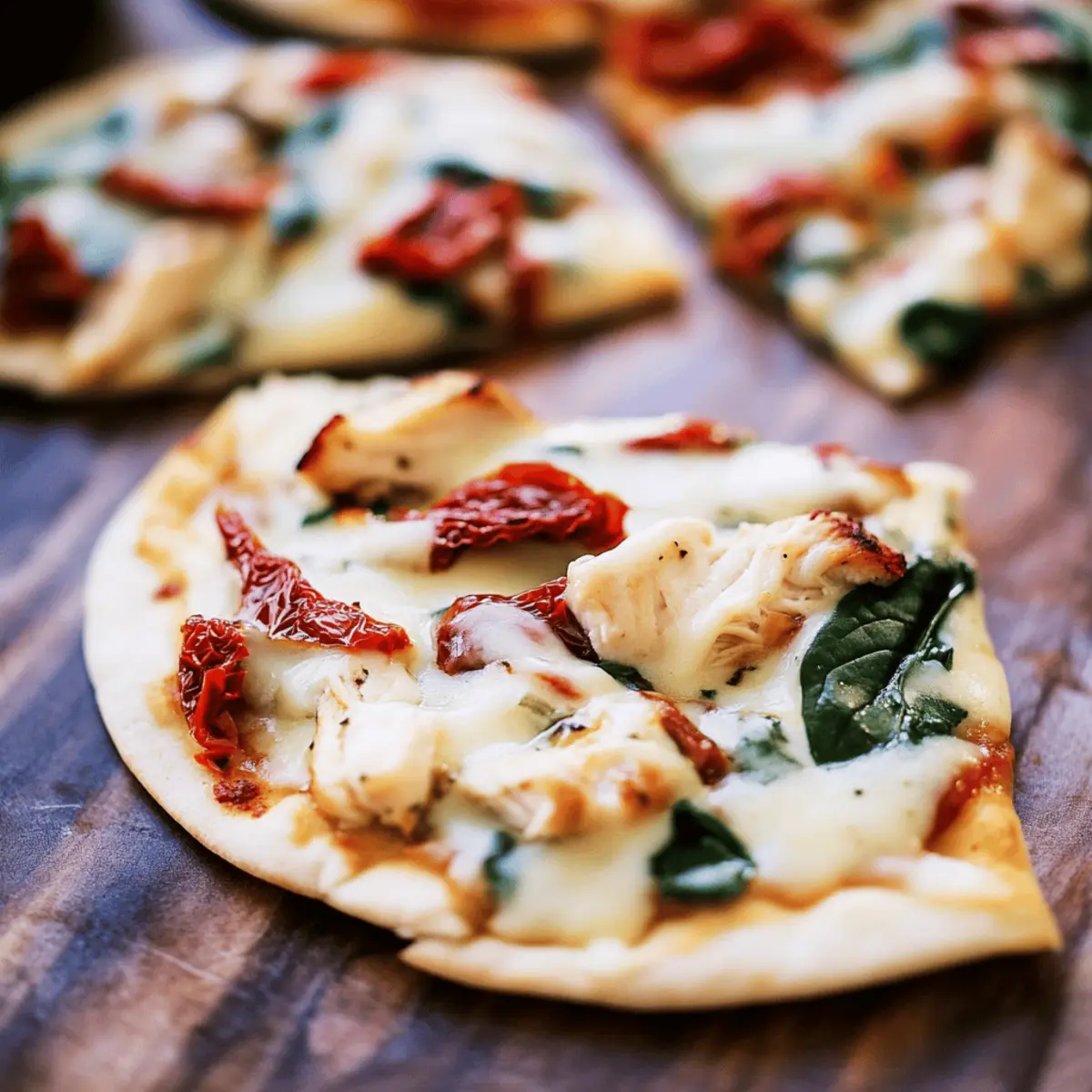Tuscan Garlic Chicken Pita Pizzas