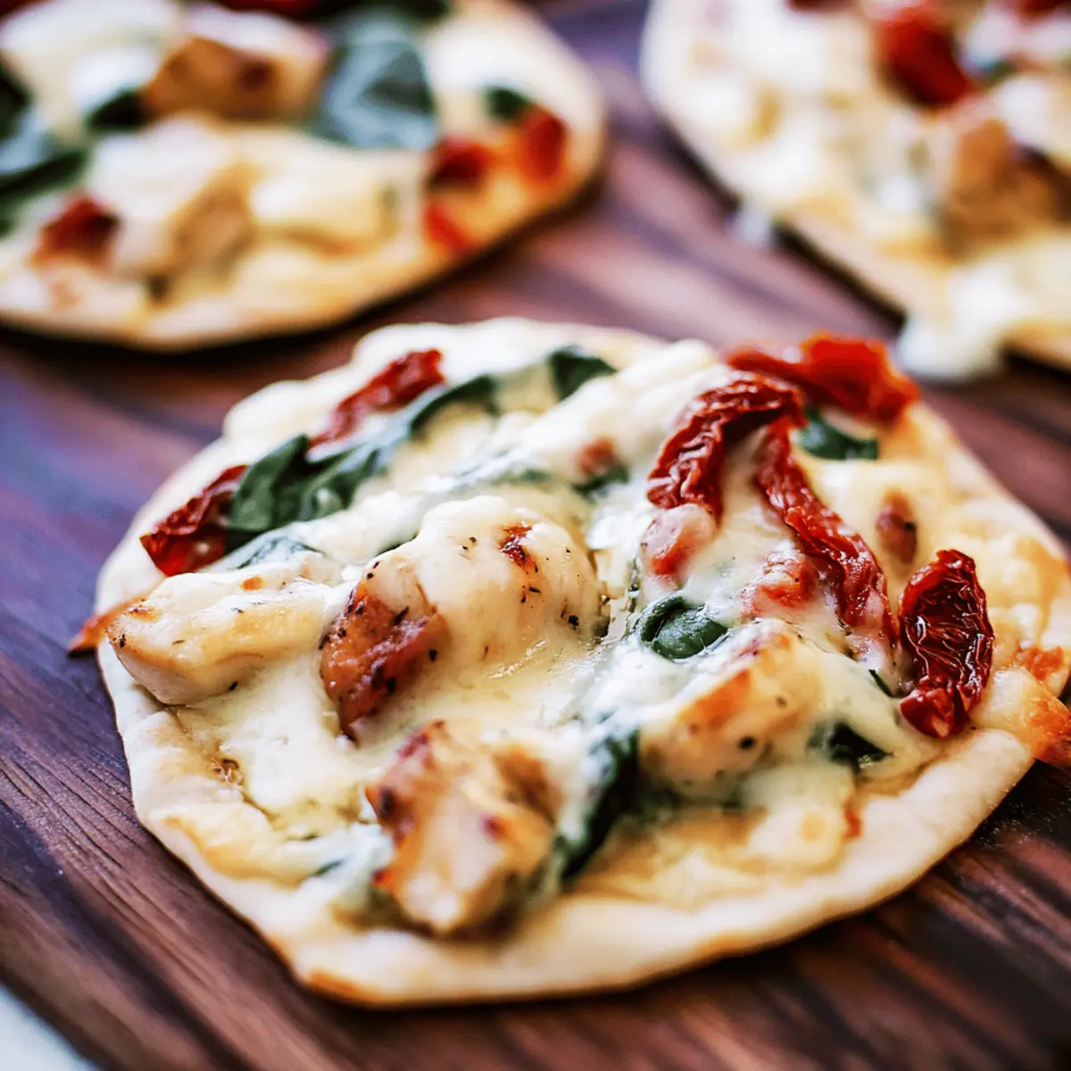 Tuscan Garlic Chicken Pita Pizzas tnfwat