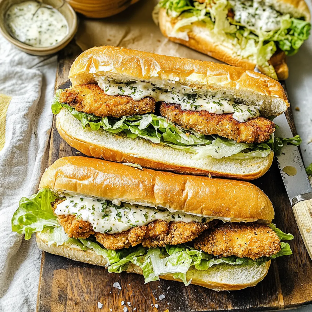 Chicken Caesar Sandwiches