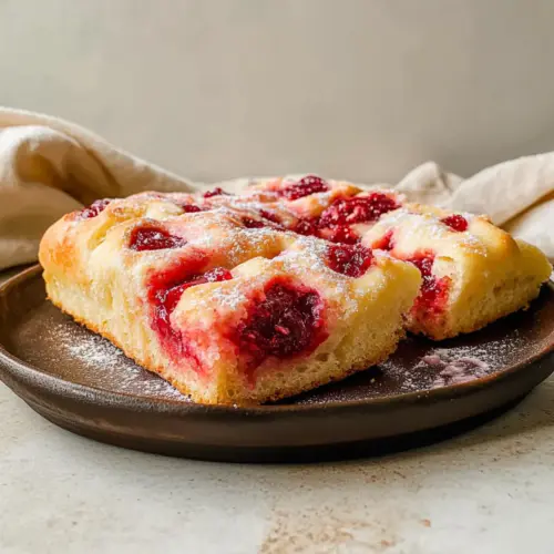 Sweet Focaccia with Raspberry Jam