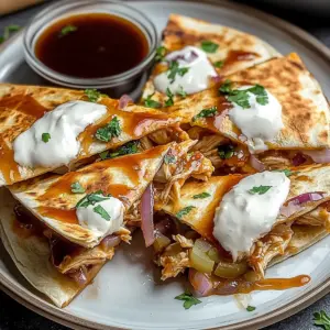 Hot Honey BBQ Chicken Quesadillas