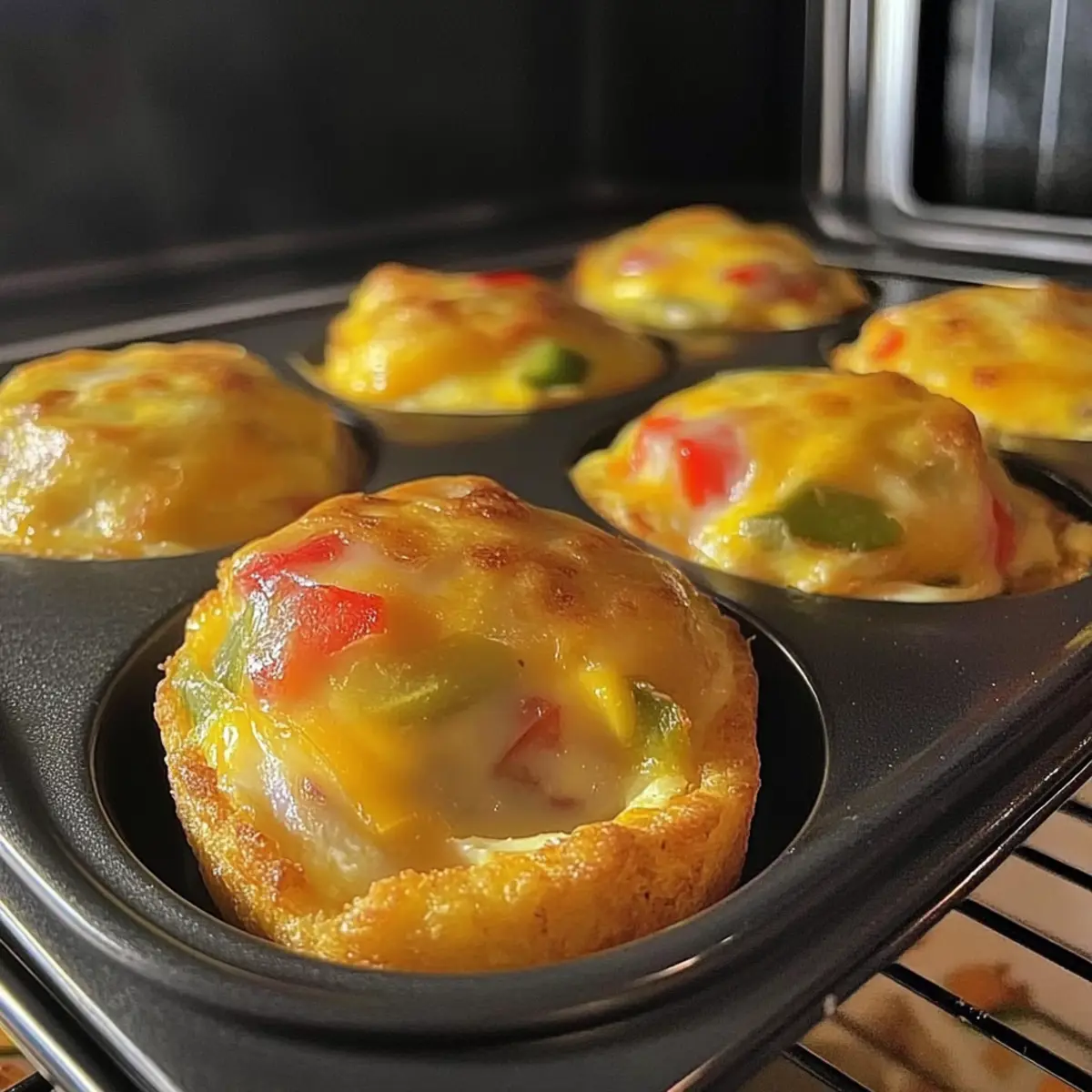 Mini Breakfast Omelets with Crispy Tater Tot Crust 4 Mini Breakfast Omelets