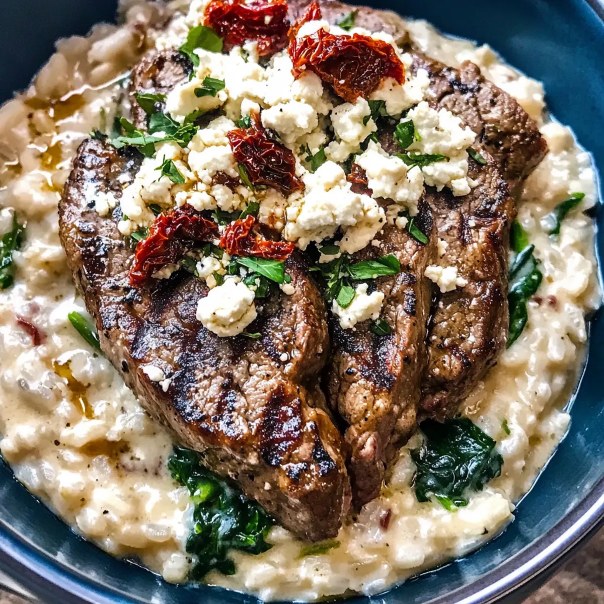 Steak Gorgonzola Alfredo Risotto