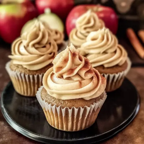 Apple Cider Cupcakes with Spiced Buttercream Frosting