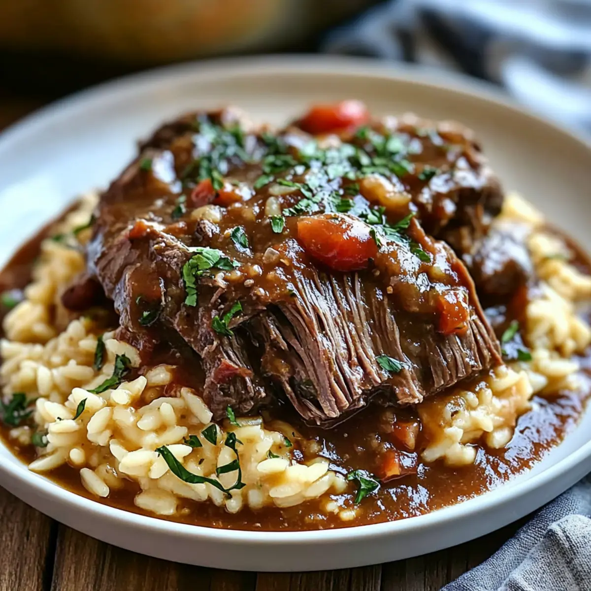 Slow‑Braised Pot Roast with Creamy Parmesan Risotto
