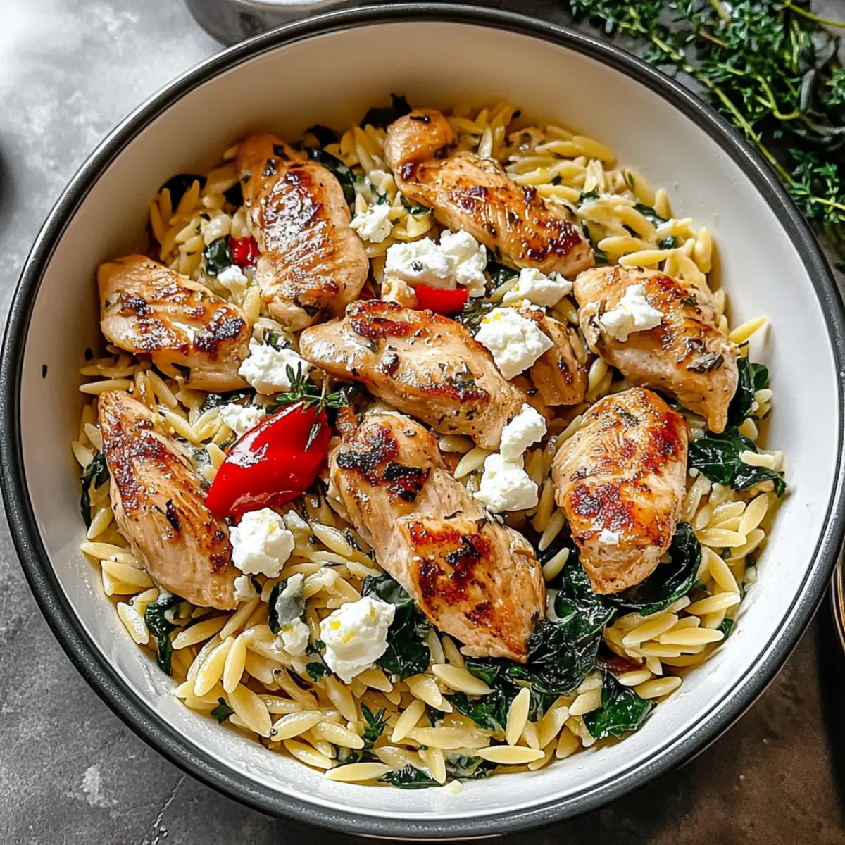 Lemon-Feta Chicken and Orzo