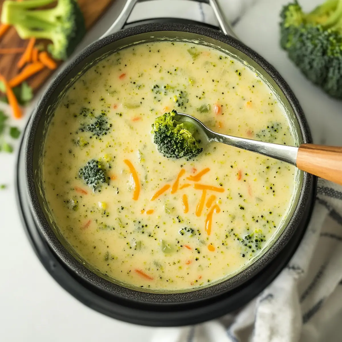 High Protein Broccoli Cheddar Soup