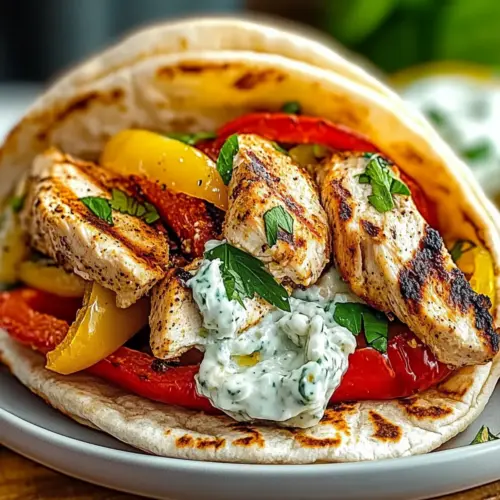 Lemon Garlic Chicken Pitas