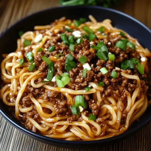 Mongolian Ground Beef Noodles