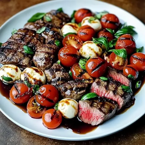 Grilled Flank Steak Caprese with Balsamic Dressing Bliss 21 Grilled Flank Steak Caprese with Balsamic Dressing
