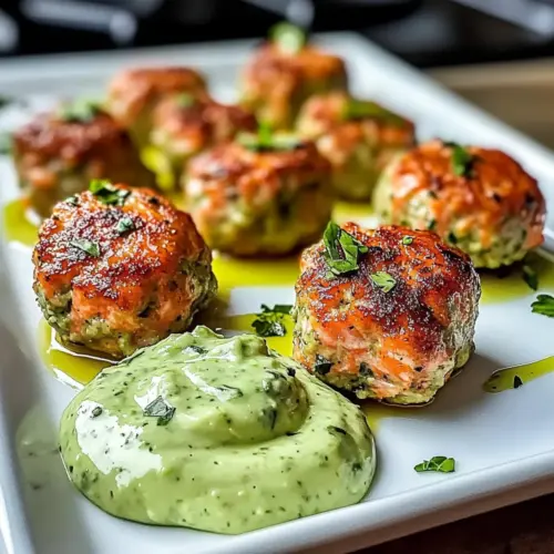 Baked Salmon Meatballs with Creamy Avocado Sauce