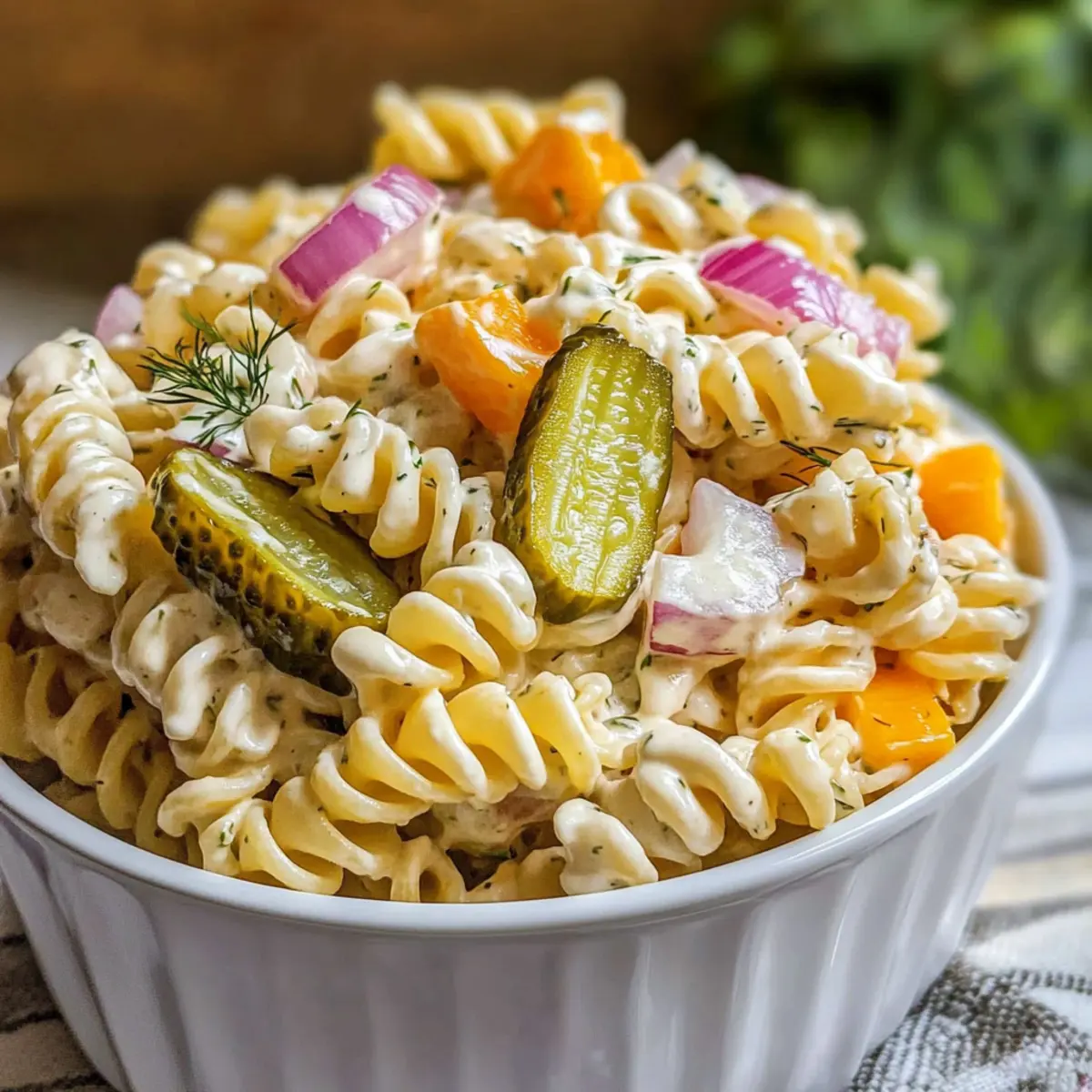 Dill Pickle Pasta Salad - A Creamy Party Favorite You’ll Adore 1 94c7d434 6360 4927 8cf1 c9c996f7bdactr t9n7sh