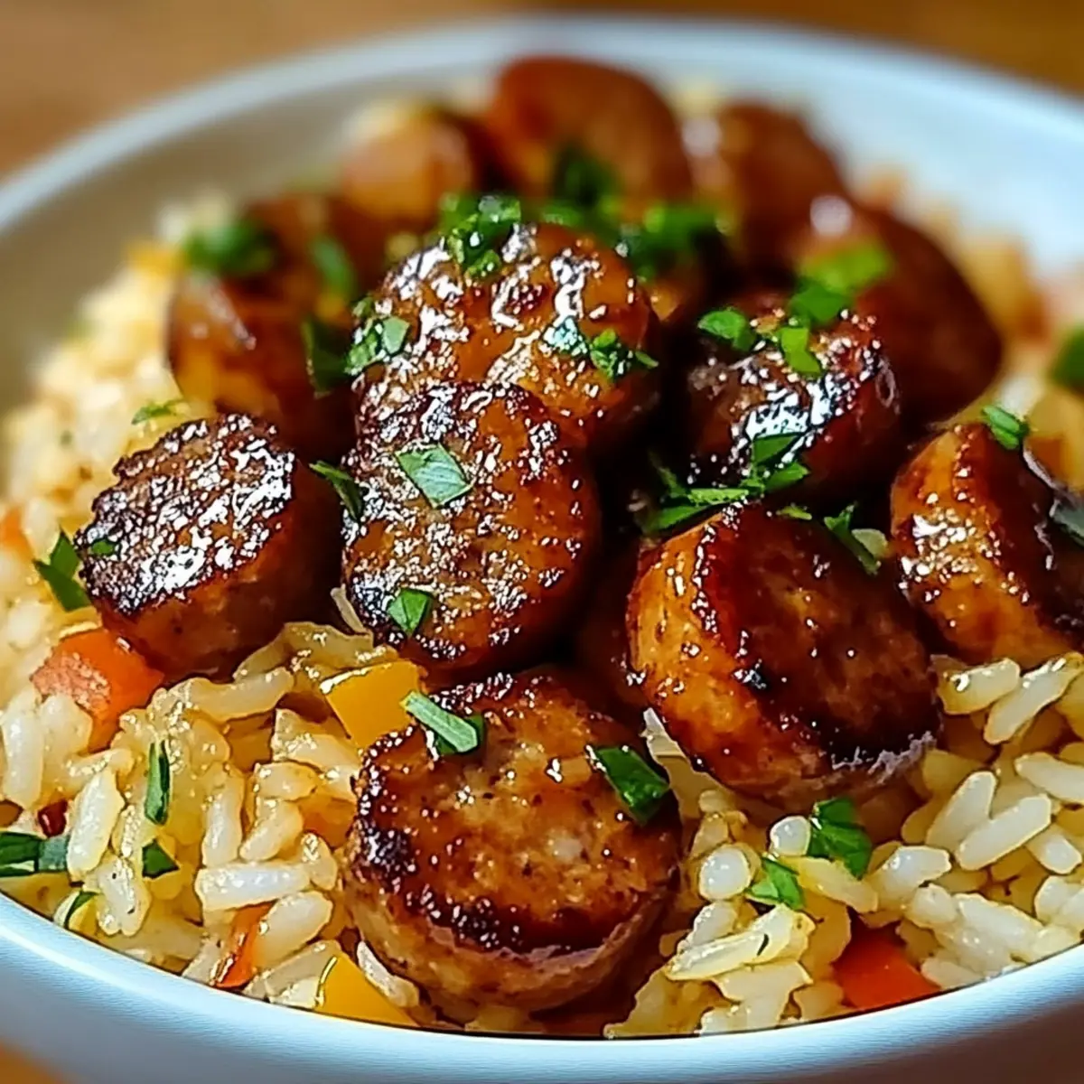 Cajun Honey Garlic Sausage Rice