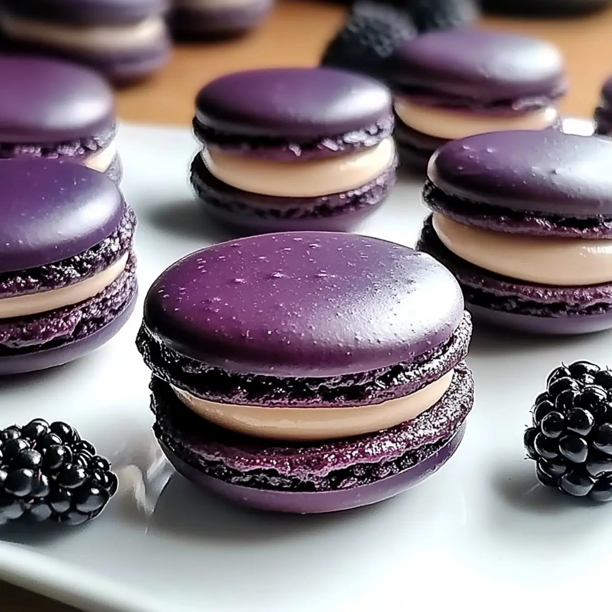 Delectable Blackberry Macarons