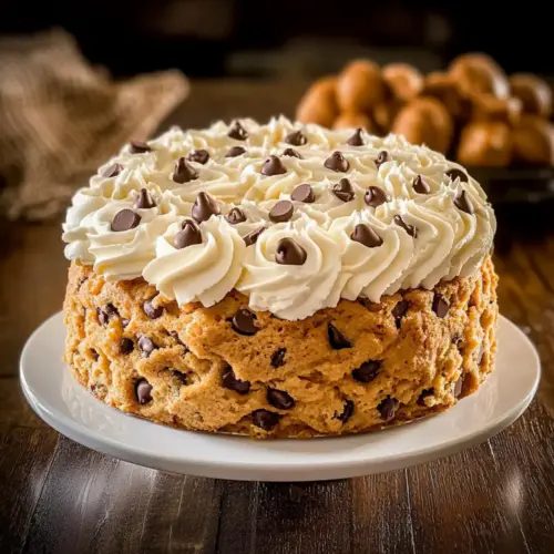 Chocolate Chip Cookie Cake Recipe with Buttercream Frosting