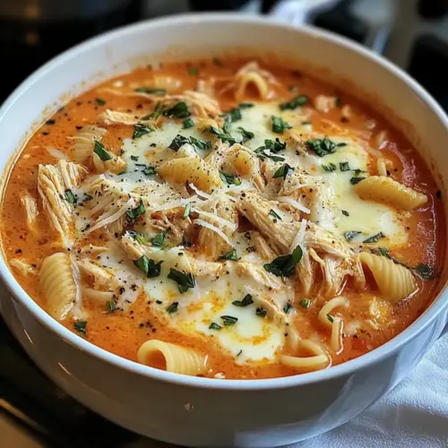 Crockpot Chicken Parmesan Soup