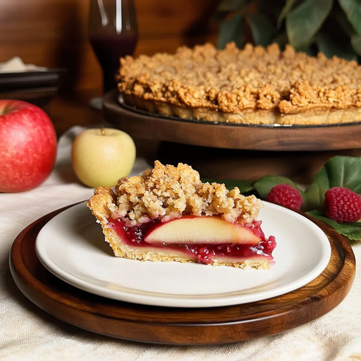 Raspberry Apple Crumble Tart