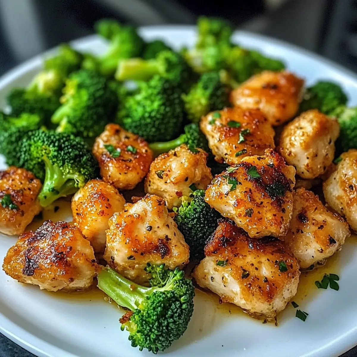 Air Fryer Chicken Bites and Broccoli