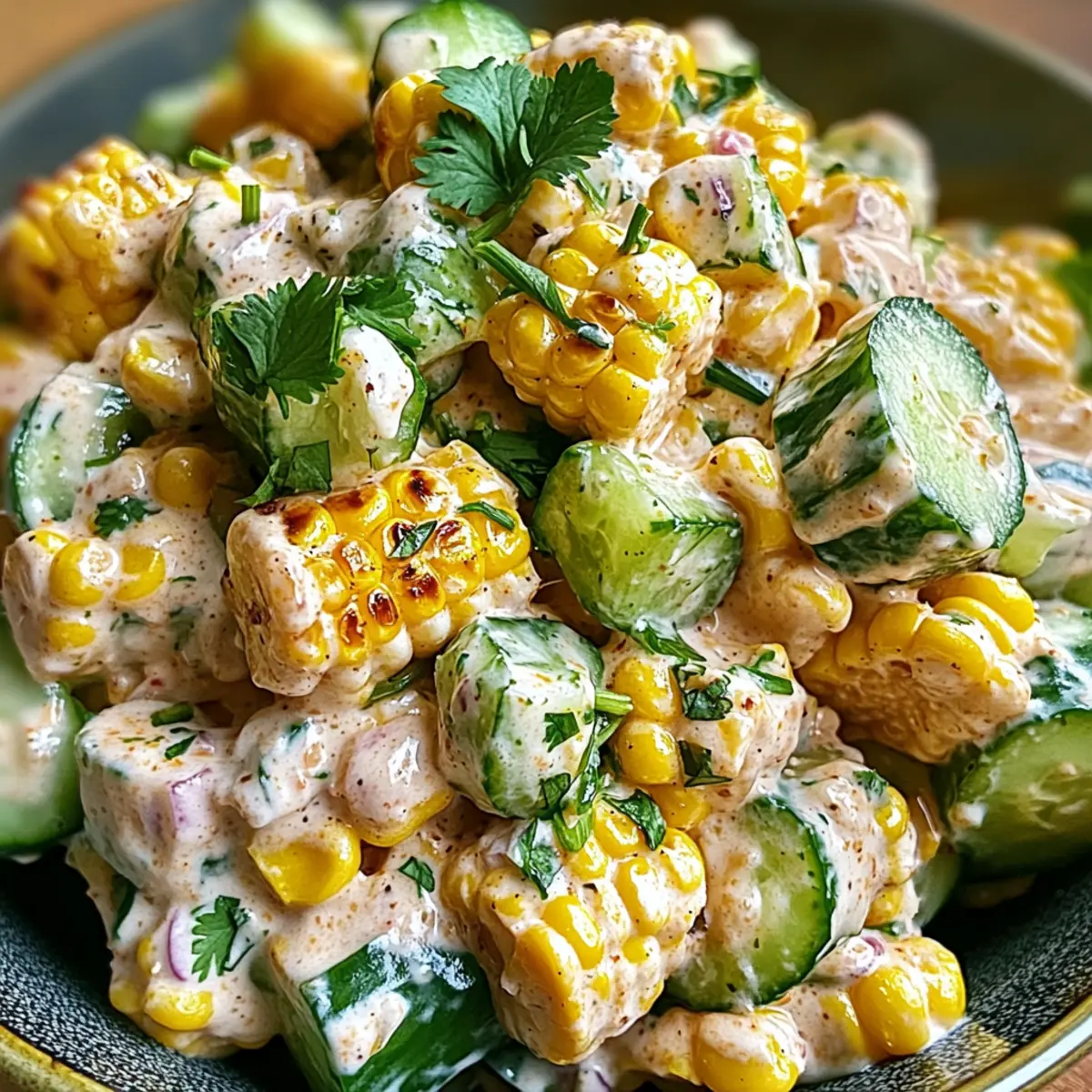 Street Corn Creamy Cucumber Salad