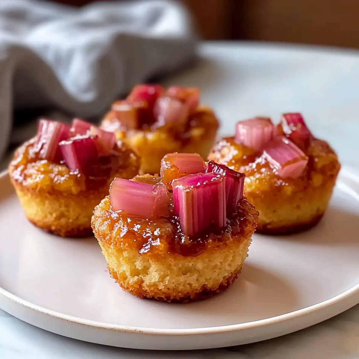 Irresistible Upside Down Rhubarb Muffins