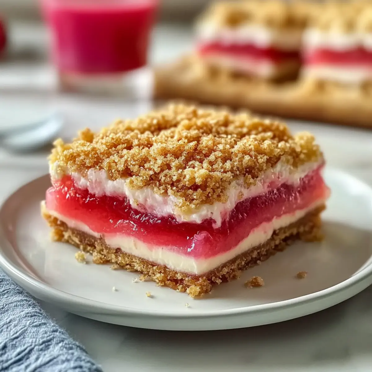 Tasty No Bake Rhubarb Bars