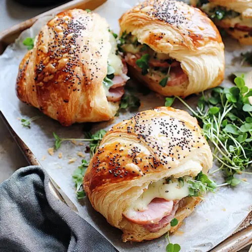Toasted Ham and Cheese Croissant Sandwiches