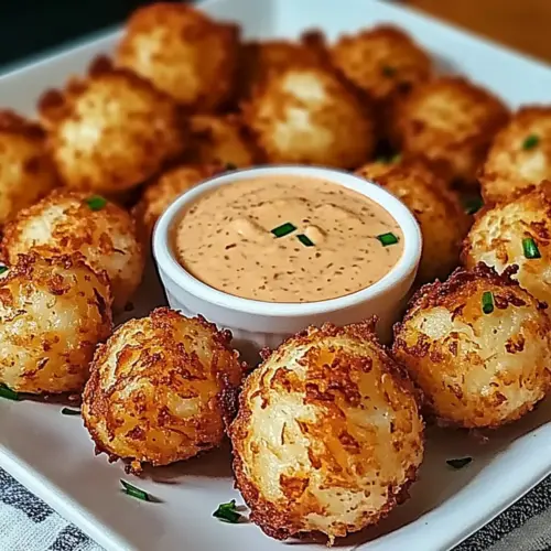 Crispy Deep Fried Onion Balls with Cajun Ranch Sauce