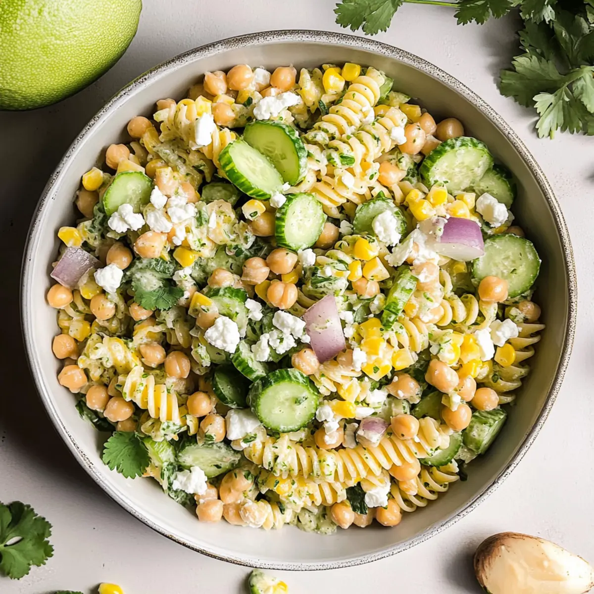 Fresh & Healthy Cilantro Lime Pasta Salad