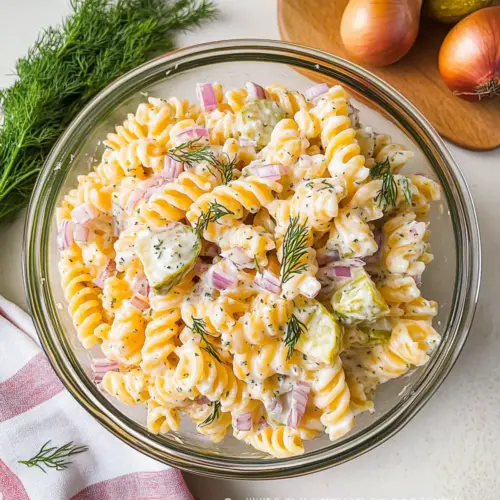 Dill Pickle Pasta Salad