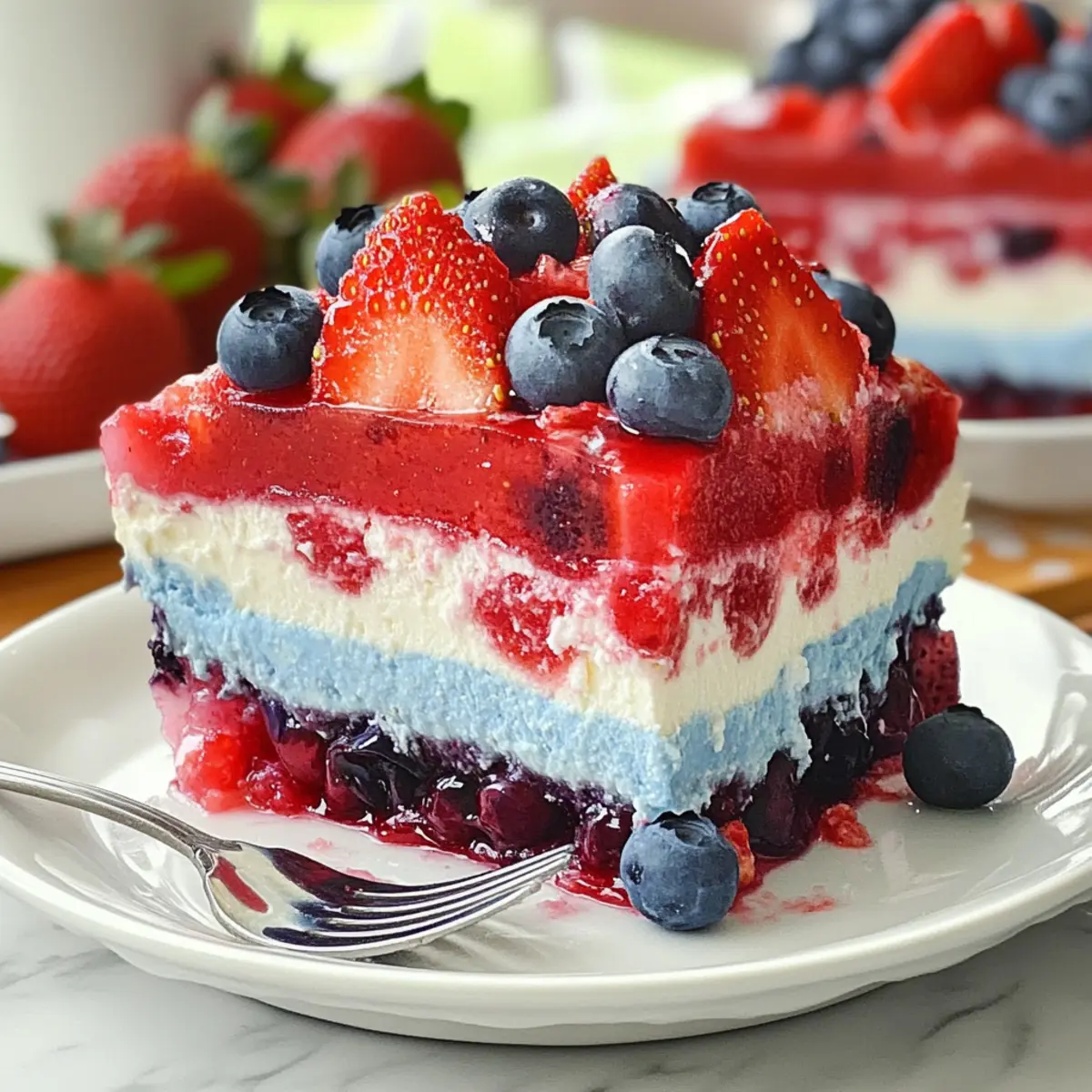 Summer Berry Jello Lasagna