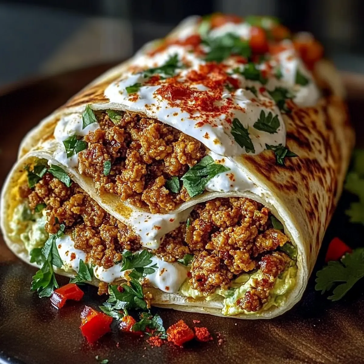 Mediterranean Ground Chicken Wrap with Hot Honey Feta Cream Bliss 3 unnamed file 131