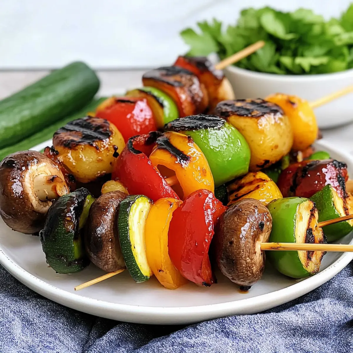 Grilled Vegetable Kabobs with Teriyaki Glaze