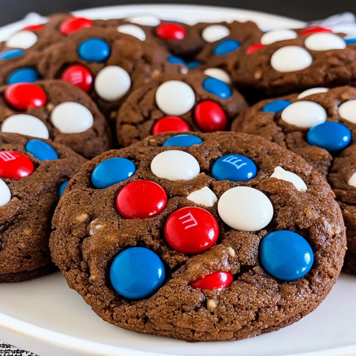 Red White and Blue M&M Cookies