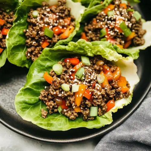 Asian-Style Ground Beef Lettuce Wraps