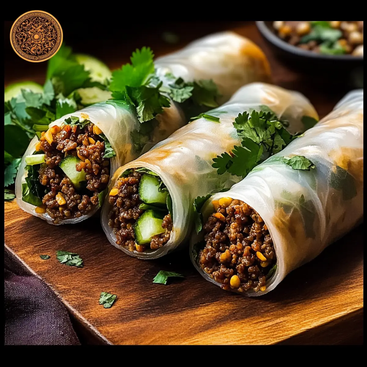 Thai Basil Beef Rolls