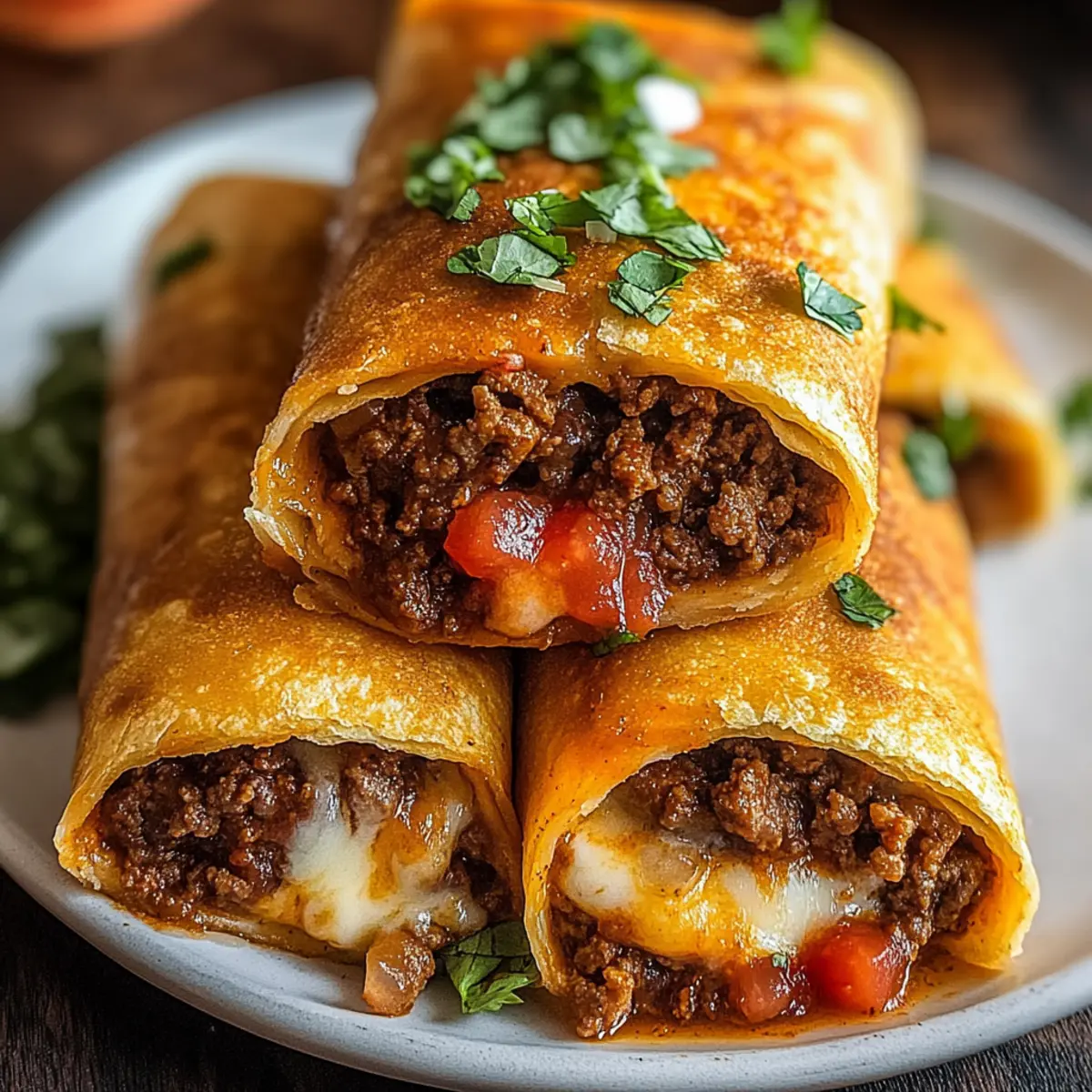 Beef and Cheese Chimichangas