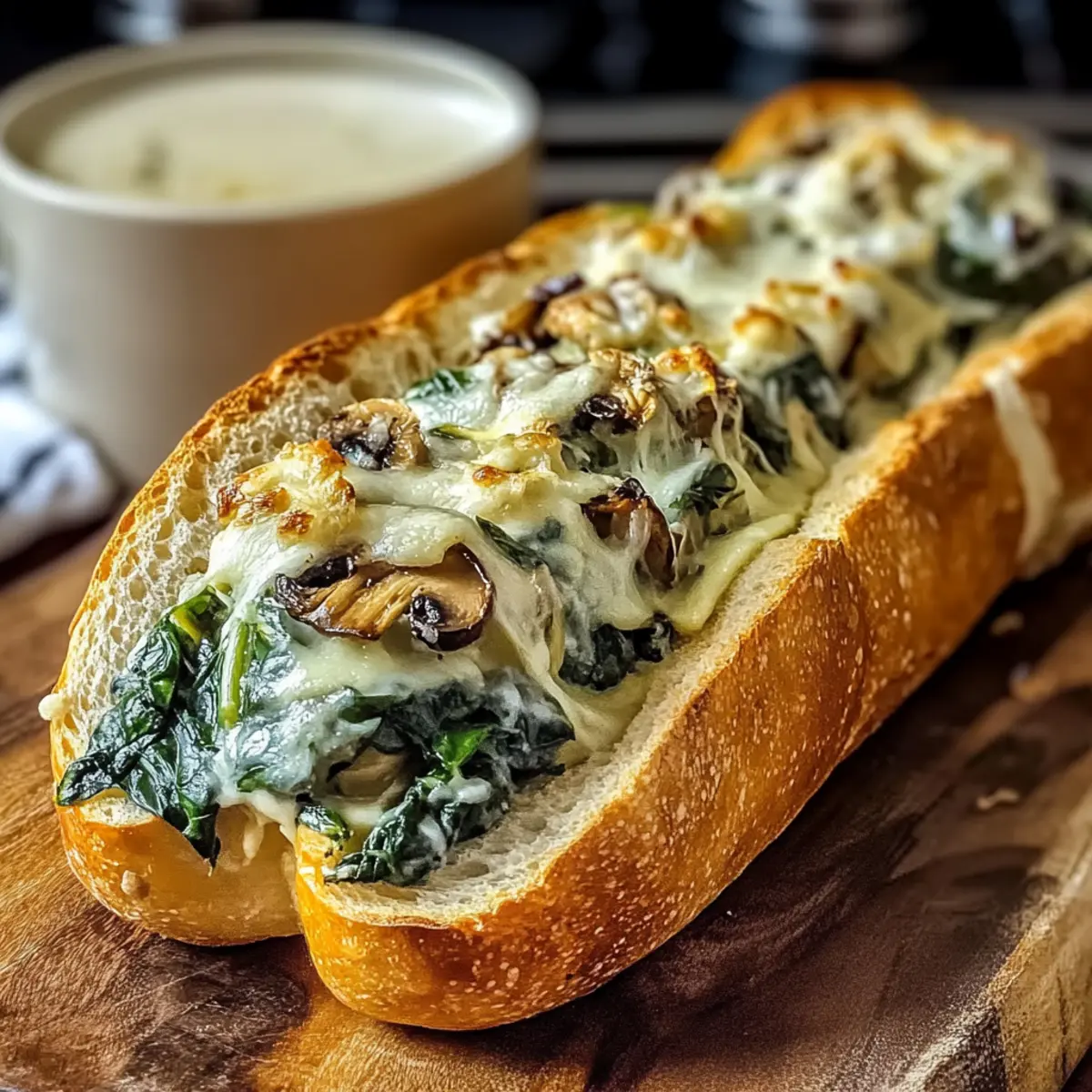 Cheesy Spinach Artichoke & Mushroom Stuffed Baguette Bliss 1 unnamed file 488
