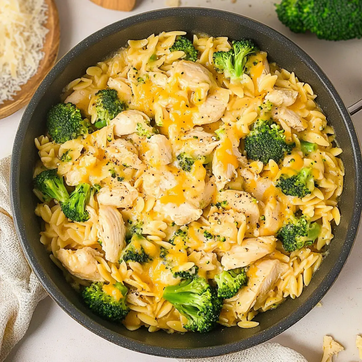 Creamy Broccoli Cheddar Orzo with Chicken for Cozy Nights 4 Broccoli Cheddar Orzo with Chicken