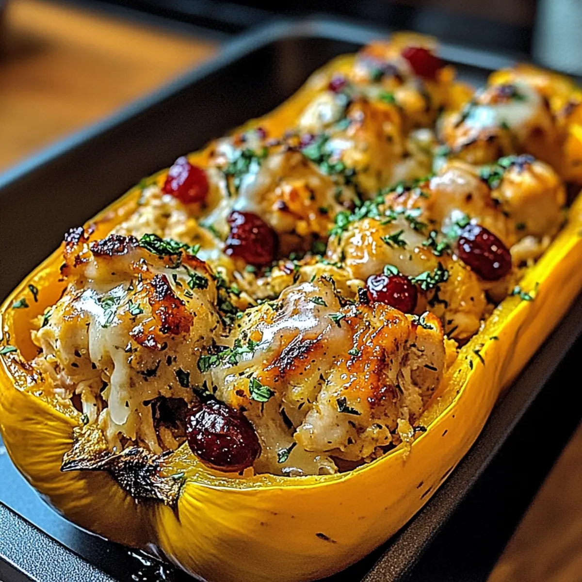 Sweet and Savory Honey Roasted Butternut Squash Stuffed with Chicken 3 unnamed file 550